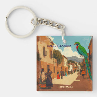 GUATEMALA, HUEHUETENANGO Retro poster キーホルダー