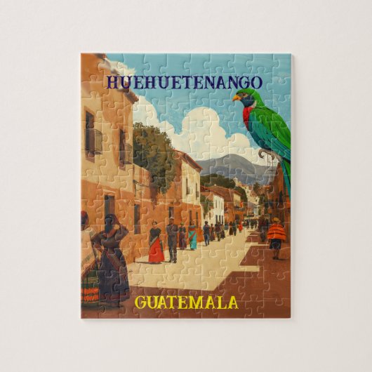 GUATEMALA, HUEHUETENANGO Retro poster ジグソーパズル (縦)