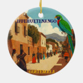 GUATEMALA, HUEHUETENANGO Retro poster セラミックオーナメント (裏面)