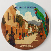 GUATEMALA, HUEHUETENANGO Retro poster 缶バッジ (正面)
