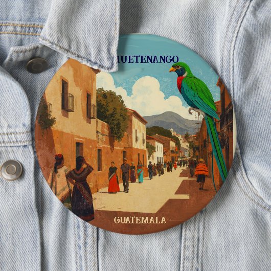 GUATEMALA, HUEHUETENANGO Retro poster 缶バッジ (インサイチュ)