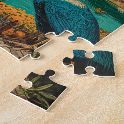 GUATEMALA, IZABAL Retro poster ジグソーパズル (側面)