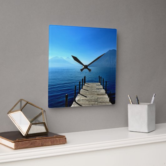 Guatemala - Lago Atitlan Sunrise スクエア壁時計 (オフィス)