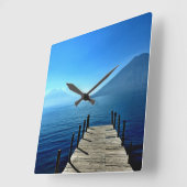 Guatemala - Lago Atitlan Sunrise スクエア壁時計 (傾斜)