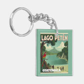 GUATEMALA LAGO PETEN Retro poster キーホルダー (正面左)