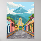 Guatemala Print Guatemala Illustration Guatemala ポスター (正面)