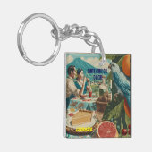 GUATEMALA, SANTA CRUZ DEL QUICHE Retro poster キーホルダー (正面左)