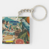 GUATEMALA, SANTA CRUZ DEL QUICHE Retro poster キーホルダー (裏面)