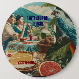 GUATEMALA, SANTA CRUZ DEL QUICHE Retro poster 缶バッジ
