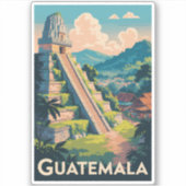 Guatemala Tikal National Park Illustration Travel シール (正面)