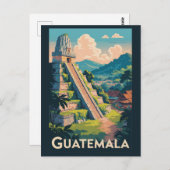 Guatemala Tikal National Park Illustration Travel ポストカード (正面/裏面)
