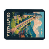 Guatemala Tikal National Park Illustration Travel マグネット (横)