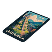 Guatemala Tikal National Park Illustration Travel マグネット (左側)