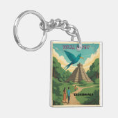 GUATEMALA, TIKAL PETEN Retro poster キーホルダー (正面左)
