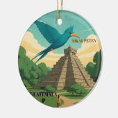 GUATEMALA TIKAL PETEN Retro poster セラミックオーナメント (左)