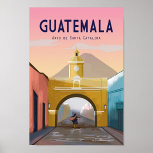 Guatemala Travel Poster ANTIGUA Guatemala Wall Déc ポスター