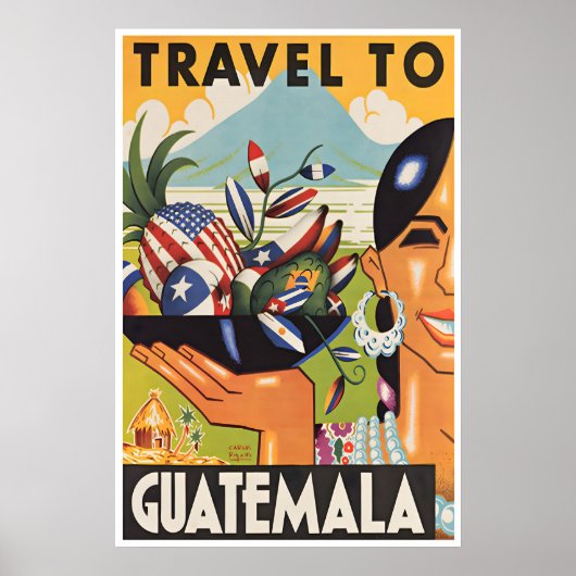 Guatemala Travel Poster Vintage South America Wall ポスター (正面)