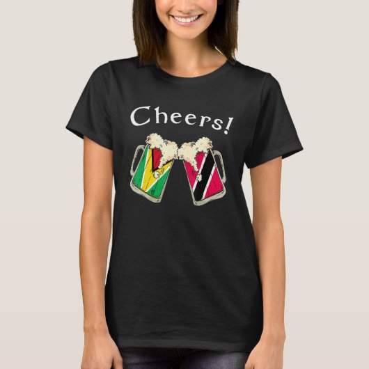 Guatemala Trinidad & Tobago Flag Cheers Beer Patri Tシャツ (正面)