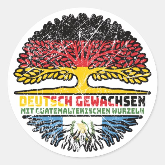 Guatemaltekisch Deutsch Deutschland Baum ラウンドシール (正面)