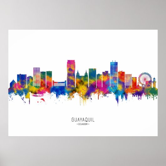 Guayaquil Ecuador Skyline ポスター (正面)