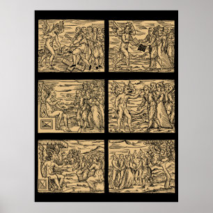 Guazzo 30x40の後の魔法使いのHexaptych ポスター