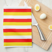 Guernsey flag stripes red yellow white pattern Nor キッチンタオル (四つ折り)