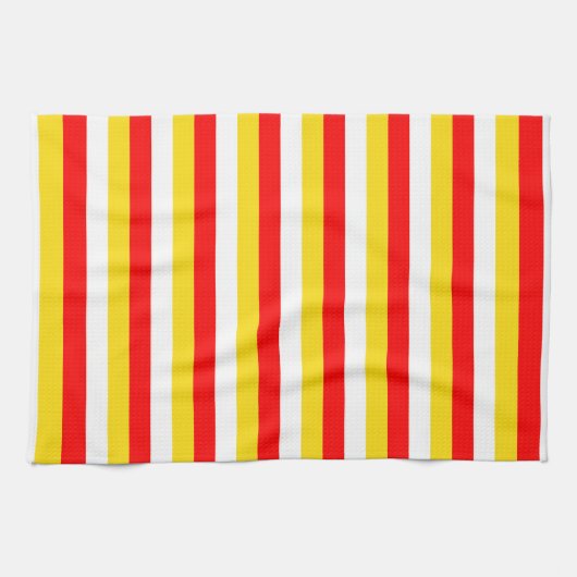 Guernsey flag stripes red yellow white pattern Nor キッチンタオル (横)