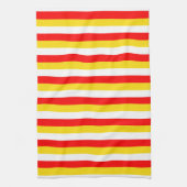 Guernsey flag stripes red yellow white pattern Nor キッチンタオル (縦)