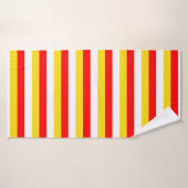 Guernsey flag stripes red yellow white pattern Nor バスタオル (バスタオル)