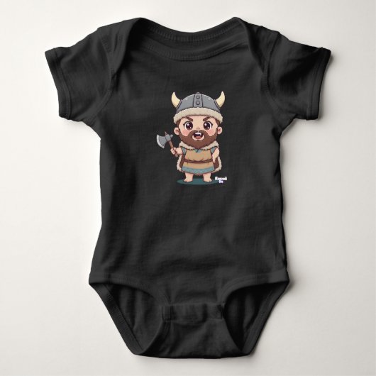 Guerrero Vikingo Kawaii Be ベビーボディスーツ (正面)