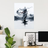 Guerrier samouraï en action 🗡️🌪️ ポスター (ホームオフィス)