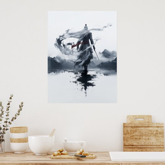 Guerrier samouraï en action 🗡️🌪️ ポスター (キッチン)