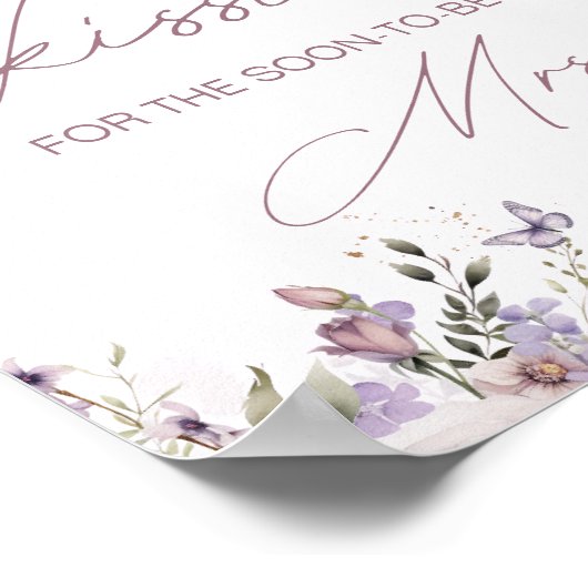 Guessいくつのキスブライダルシャワー蝶 ポスター (角)