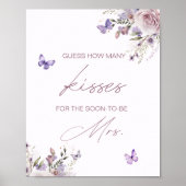 Guessいくつのキスブライダルシャワー蝶 ポスター (正面)