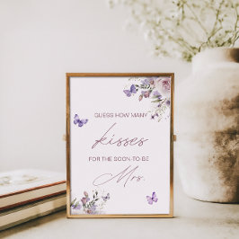 Guessいくつのキスブライダルシャワー蝶 ポスター