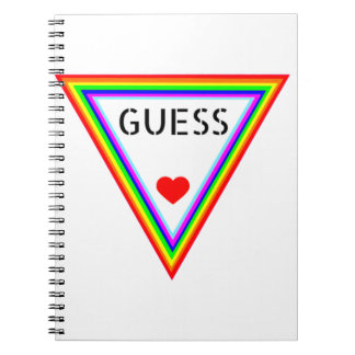GUESSハートデザインRegenbogenfarbenes Hemd ノートブック