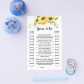 Guessブライダルシャワーひまわりゲームカード チラシ (シングル)