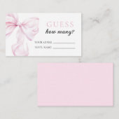Guess名多くの推測カードBow赤ちゃんシャワー エンクロージャーカード (正面/裏面)