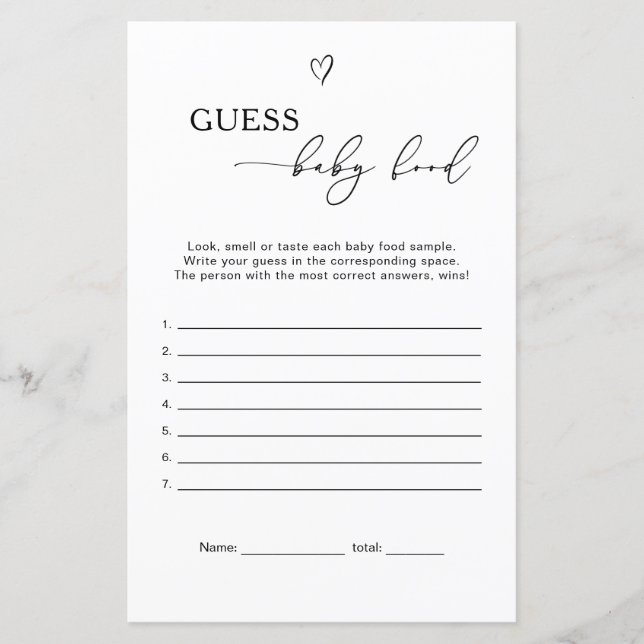 Guess baby food game (正面)