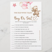 Guess Boy Or Girl tales teddy bear baby shower (正面)