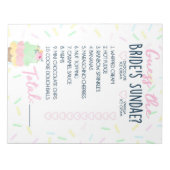 Guess Bride's Sundaeアイスクリームシャワーゲームパック ノートパッド (正面)