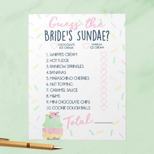Guess Bride's Sundaeアイスクリームシャワーゲームパック ノートパッド