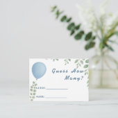 Guess How Many Baby Shower Game Balloon Eucalyptus エンクロージャーカード (スタンド正面)