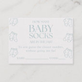 Guess How Many Baby Socks Boy Baby Shower Game エンクロージャーカード (正面)