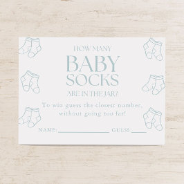Guess How Many Baby Socks Boy Baby Shower Game エンクロージャーカード
