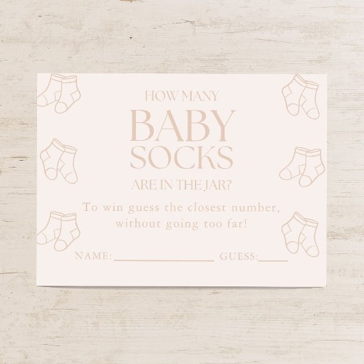 Guess How Many Baby Socks Girl Baby Shower Game エンクロージャーカード