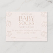 Guess How Many Baby Socks Girl Baby Shower Game エンクロージャーカード (正面)