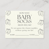 Guess How Many Baby Socks Minimal Baby Shower Game エンクロージャーカード (正面)