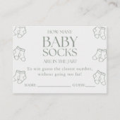 Guess How Many Baby Socks Sage Baby Shower Game エンクロージャーカード (正面)