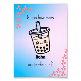 Guess How Many Boba Are in the Cup?  Gender Reveal フォトプリント